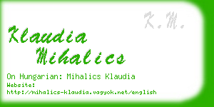 klaudia mihalics business card